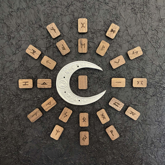 HemRitual Walnut Heritage Collection - 25pcs Nordic Symbol Set for Mindfulness