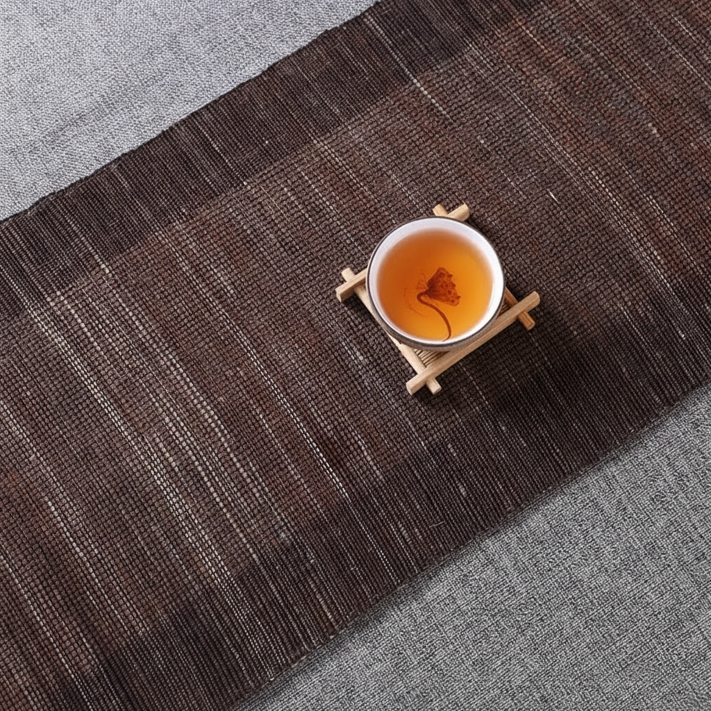 HemRitual Handwoven Natural Ramie Table Runner | Chinese Zen Style Tea Mat & Table Decor