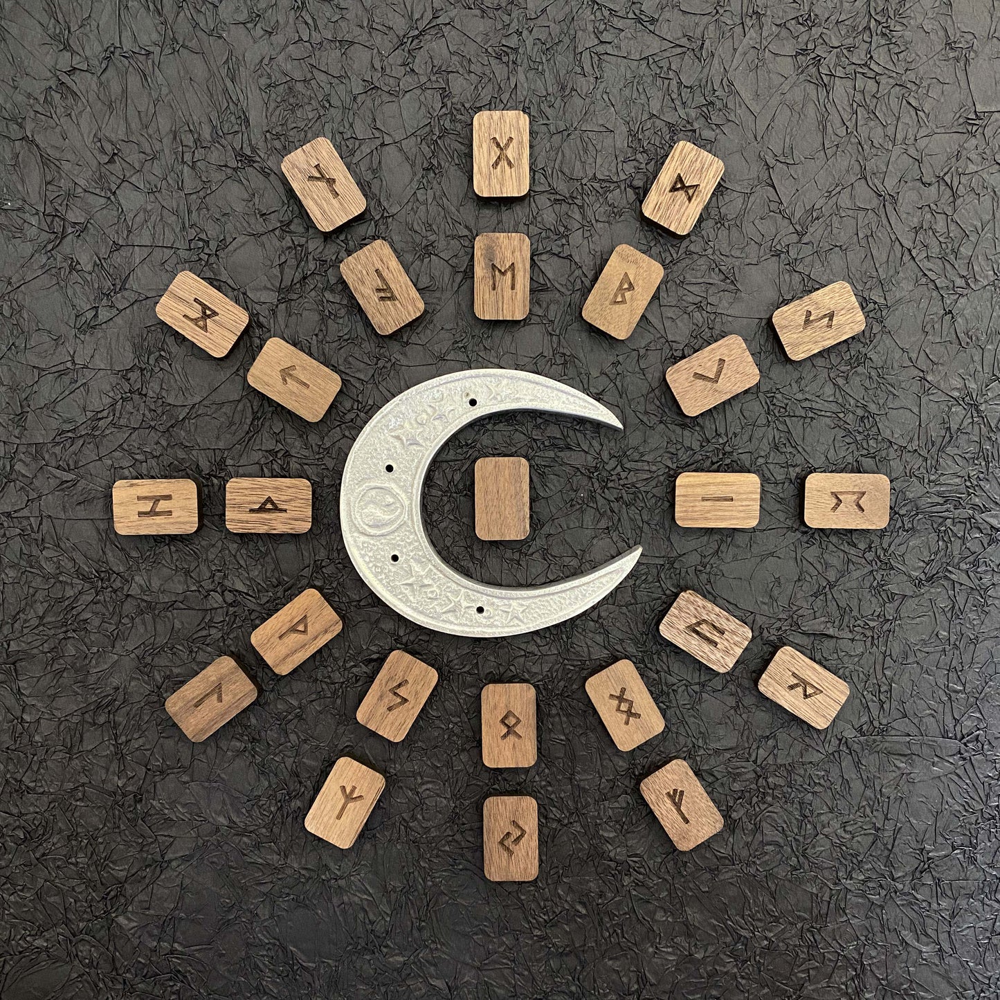 HemRitual Walnut Heritage Collection - 25pcs Nordic Symbol Set for Mindfulness