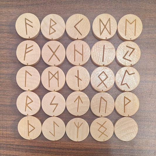 HemRitual Schima Wood Heritage Set - 25pcs Ancient Script Rounds