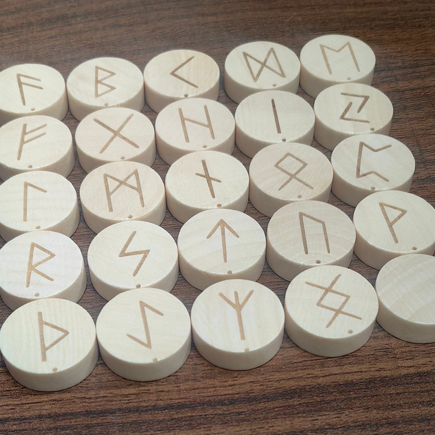 HemRitual Schima Wood Heritage Set - 25pcs Ancient Script Rounds