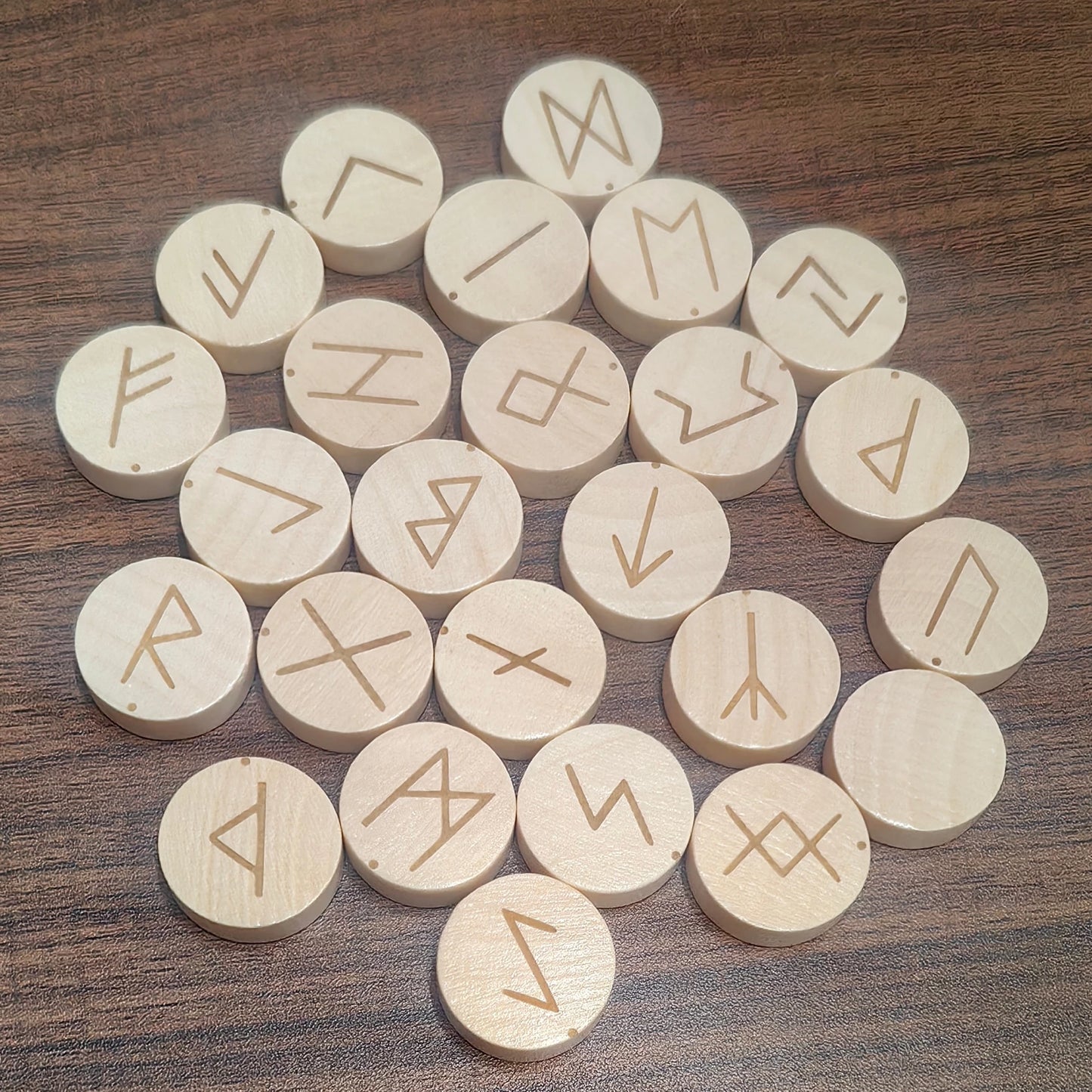 HemRitual Schima Wood Heritage Set - 25pcs Ancient Script Rounds