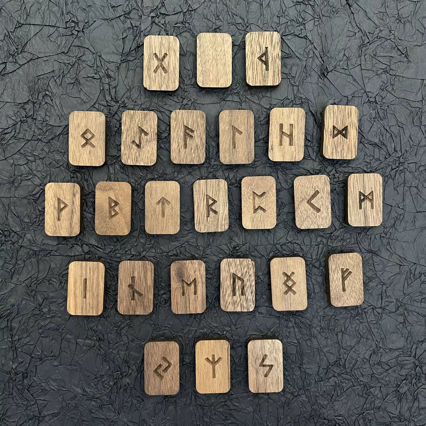 HemRitual Walnut Heritage Collection - 25pcs Nordic Symbol Set for Mindfulness