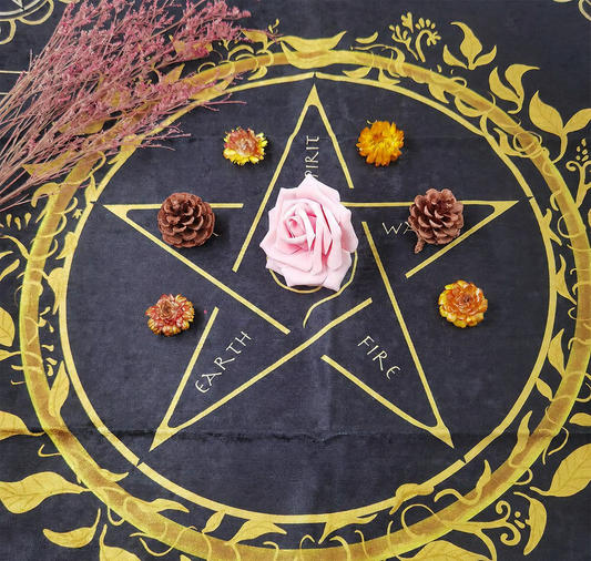 HemRitual Sacred Geometry Elemental Cloth - Premium Linen-Blend Meditation Mat