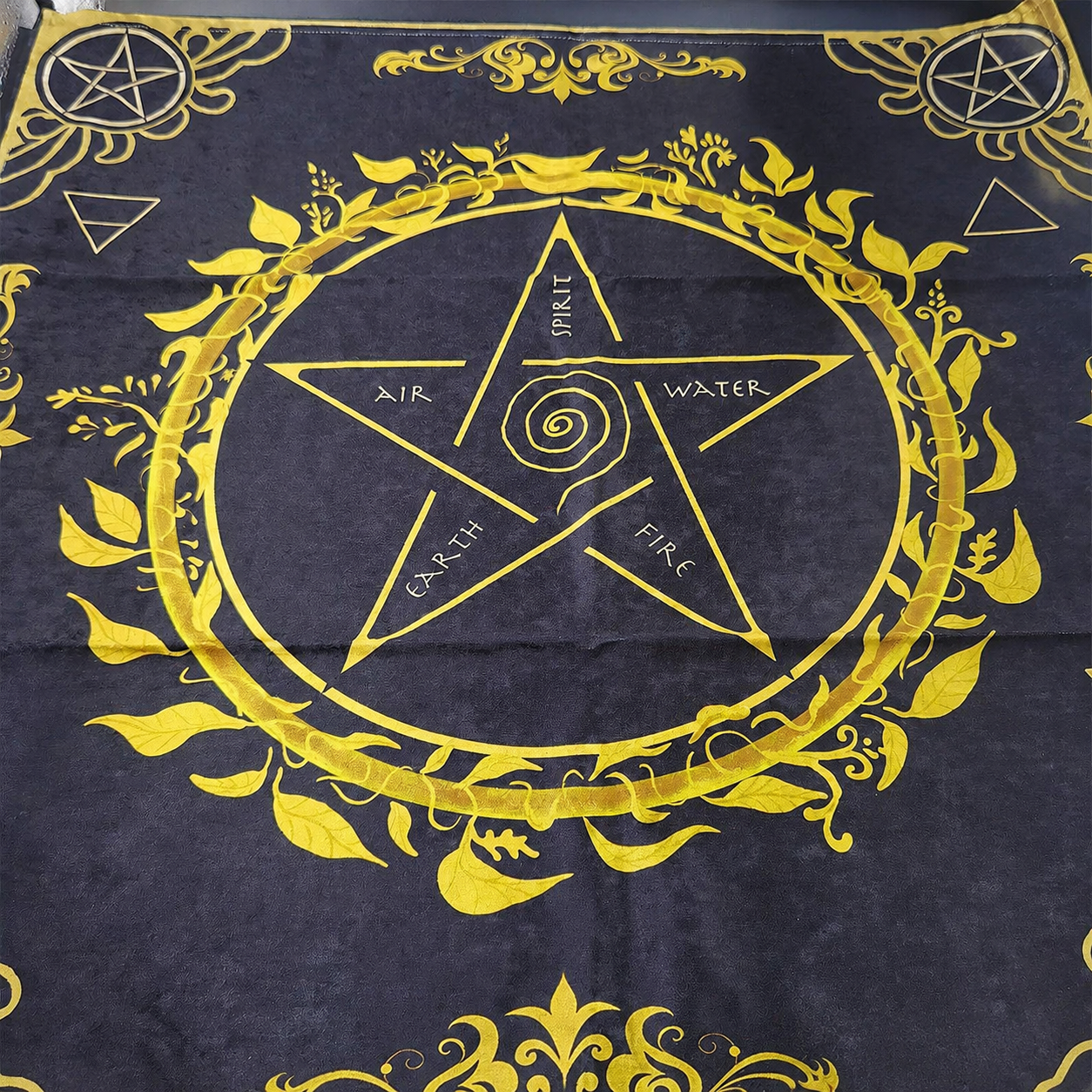 HemRitual Sacred Geometry Elemental Cloth - Premium Linen-Blend Meditation Mat