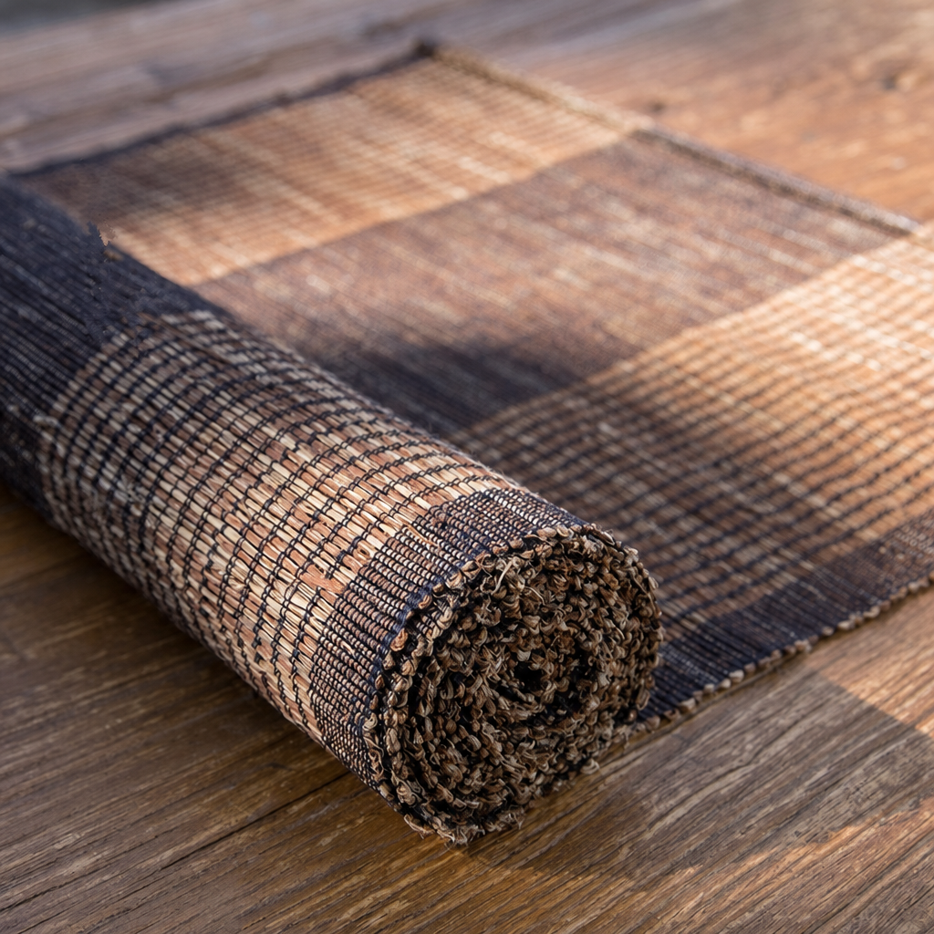 HemRitual Handwoven Natural Ramie Table Runner | Chinese Zen Style Tea Mat & Table Decor
